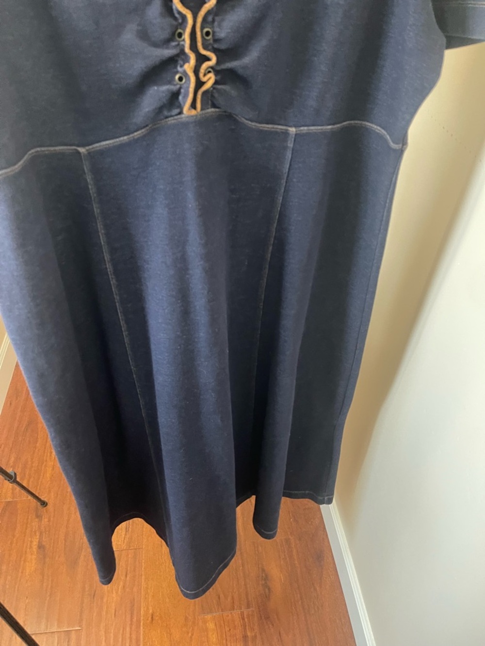 Classic Navy Short-Sleeve A-Line Dress - Picture 5 of 8